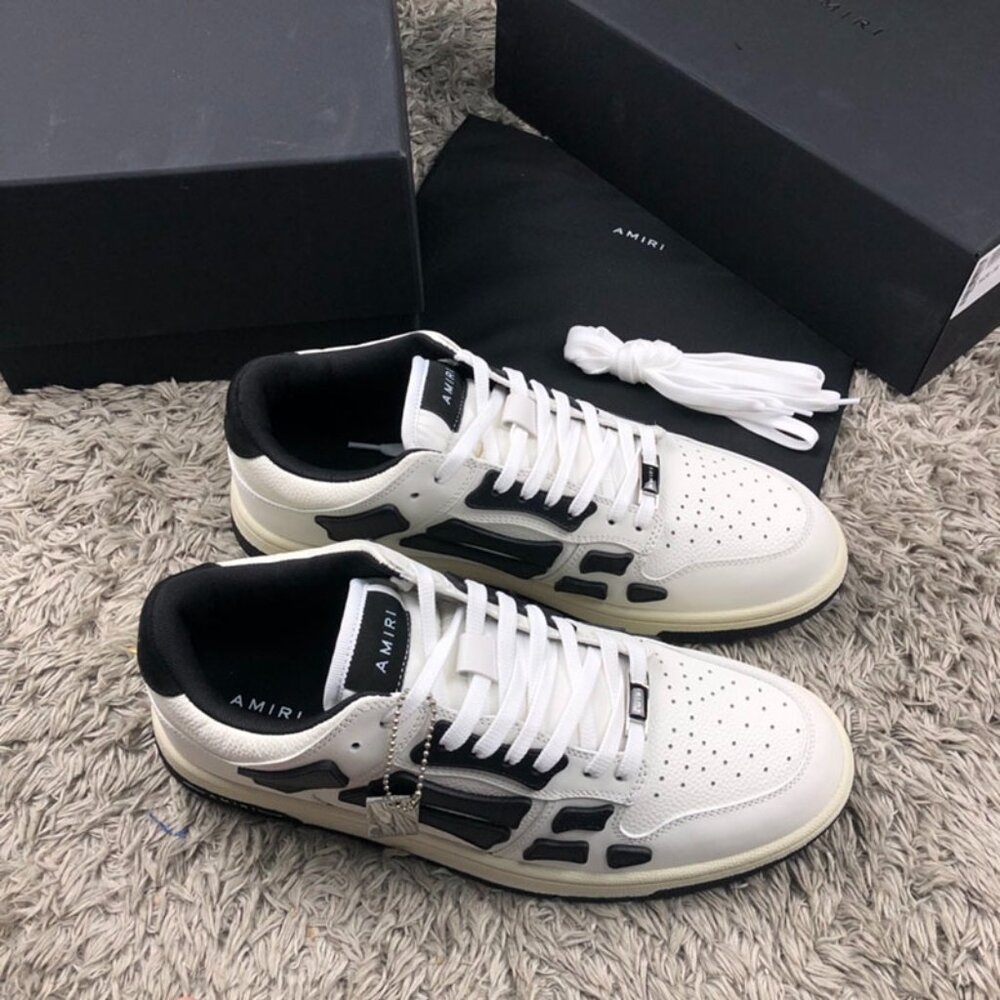 Amiri Men's Black And White Outdoor Skel-Top Low Shoes